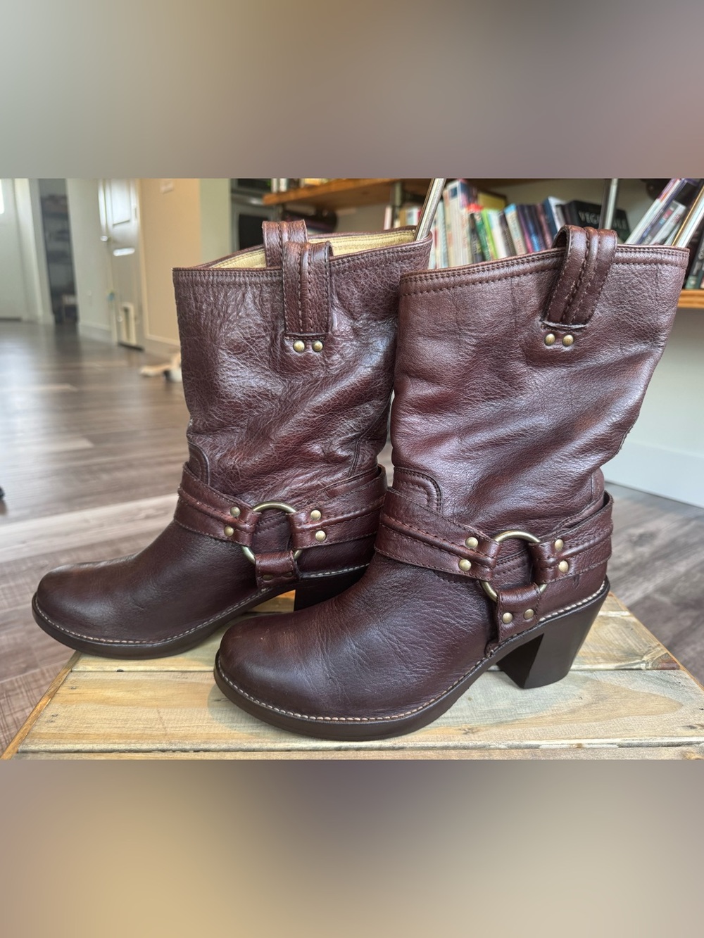 Frye Carmen harness boots; Size 9
